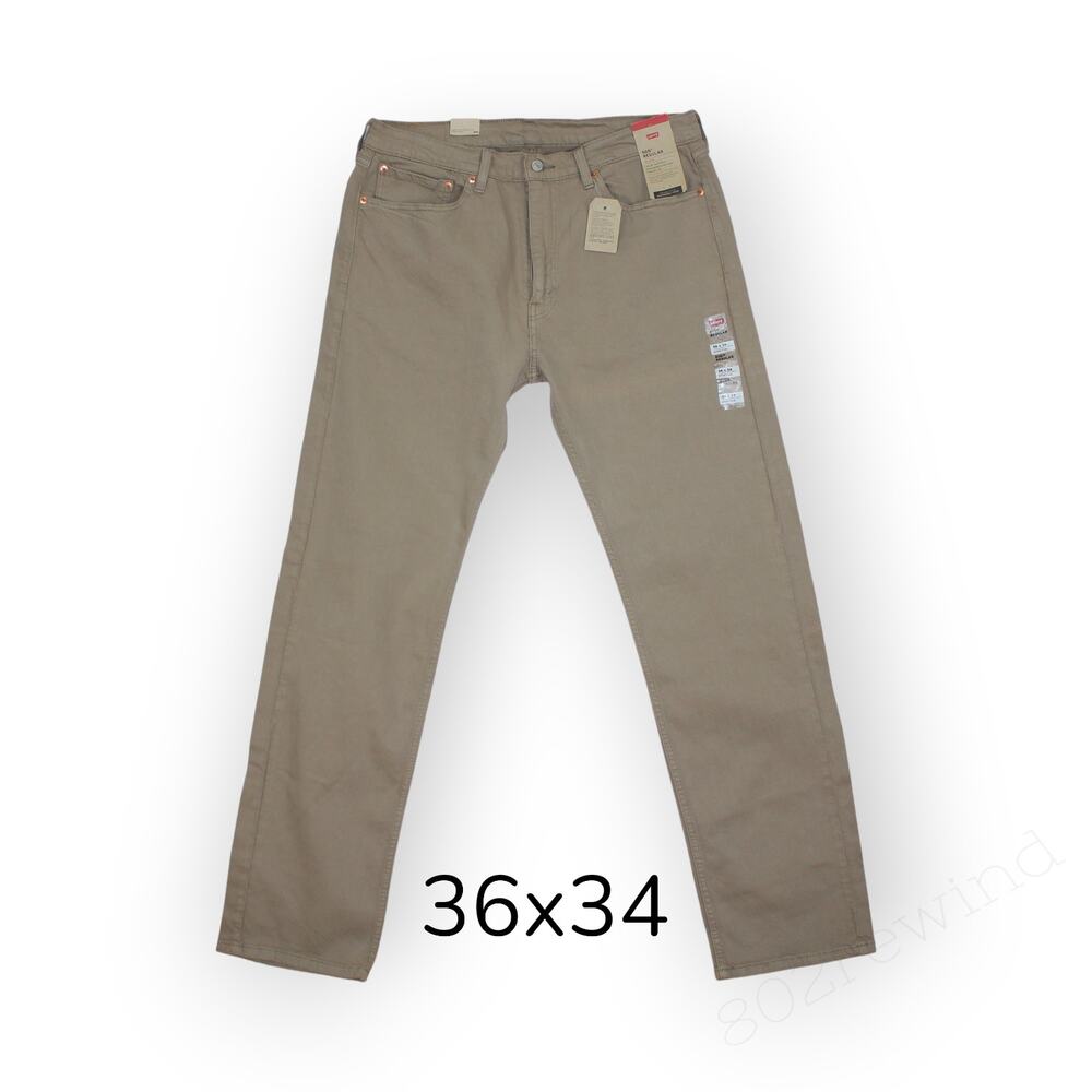 Levi's 505 36x34 New Tan Canvas Regular Fit Workwear Men's Denim Jeans
